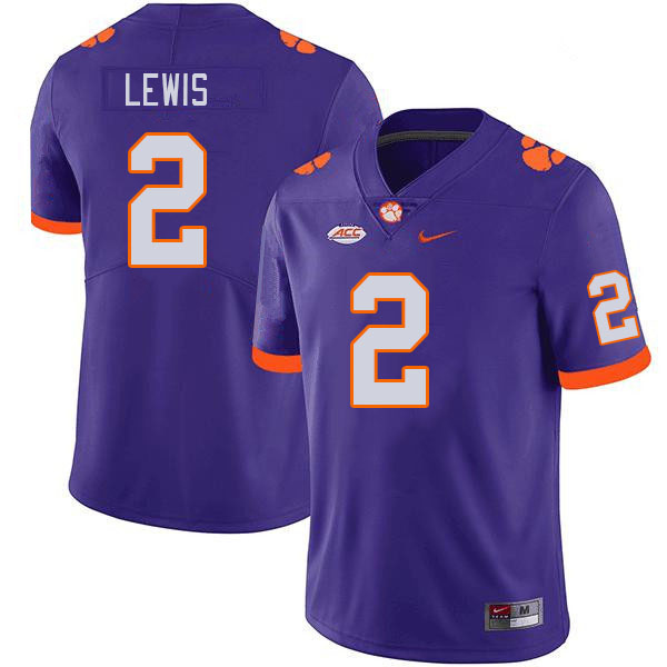 Clemson Tigers #2 Shelton Lewis College Football Jerseys Stitched Sale-Purple